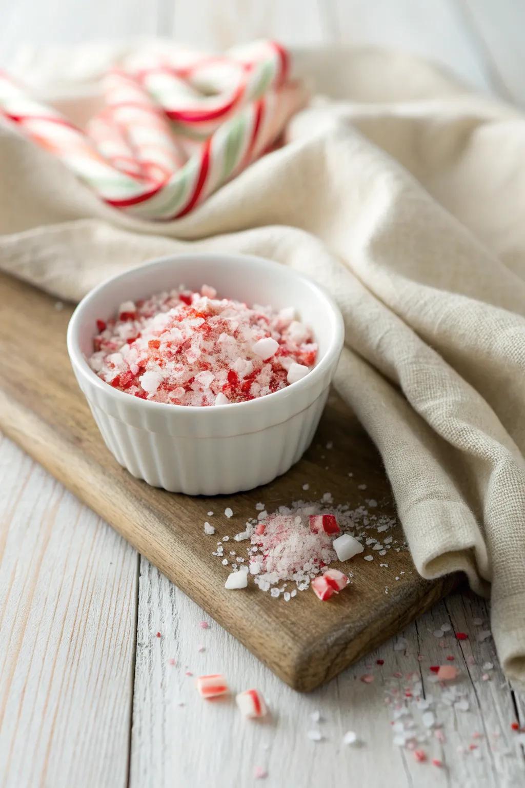 Add a festive crunch to your desserts with crushed candy cane magic!