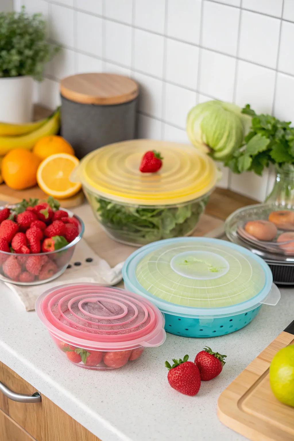 Eco-friendly silicone covers adding a splash of color to any kitchen.