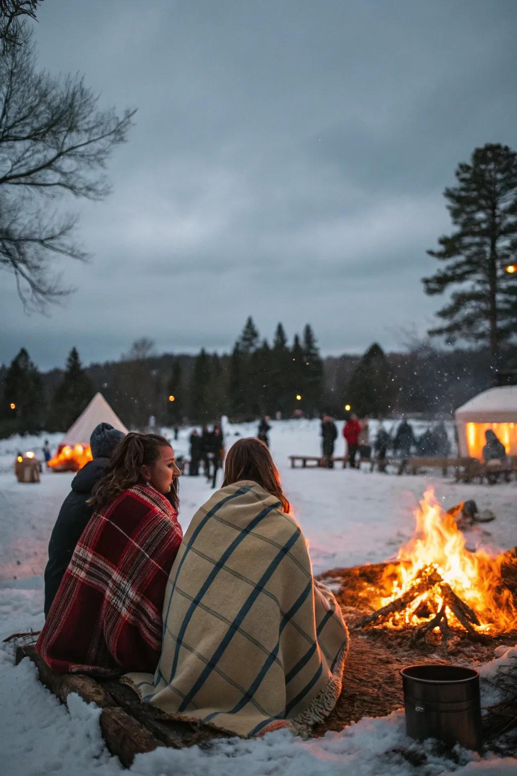 A warm bonfire is the perfect gathering spot for a winter solstice celebration.