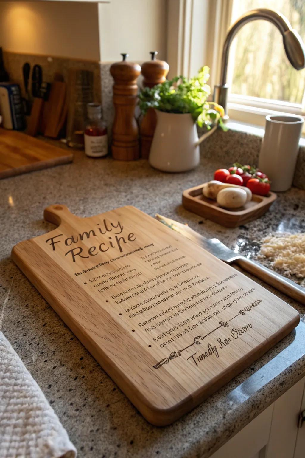 Turn a simple chopping board into a cherished family heirloom.