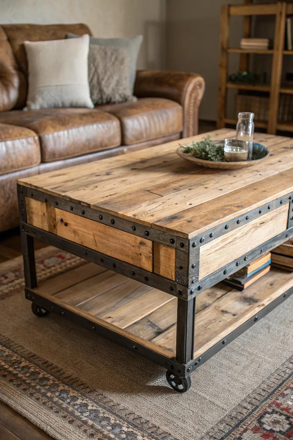 Transform your space with the timeless appeal of a rustic pallet coffee table.