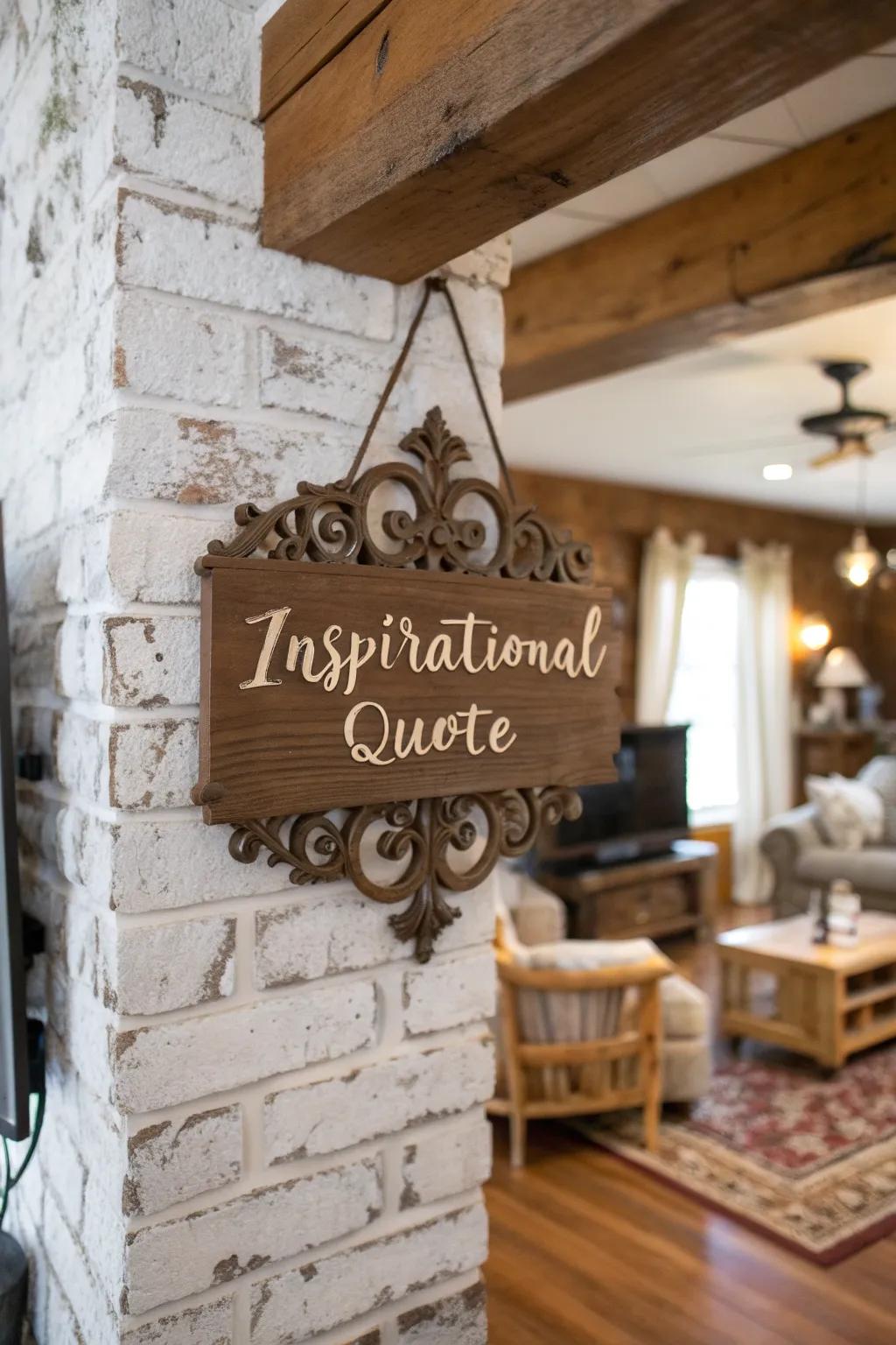 A custom wooden sign adds a personal touch to any home.