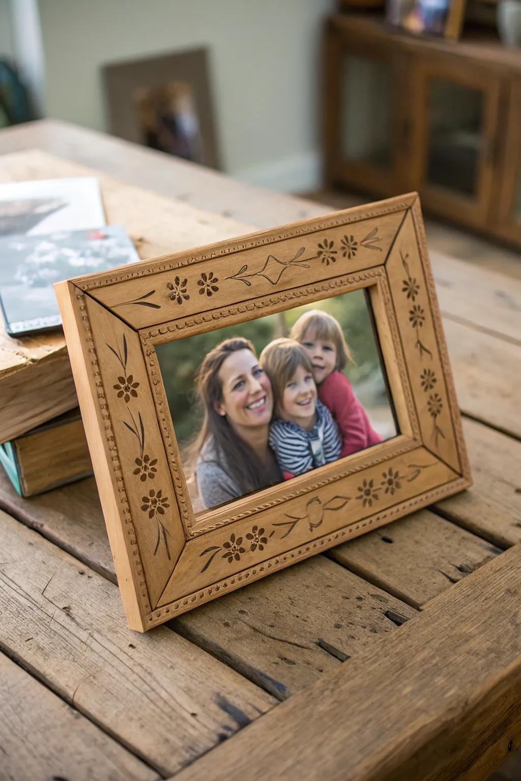 Create a warm ambiance with a handmade picture frame.