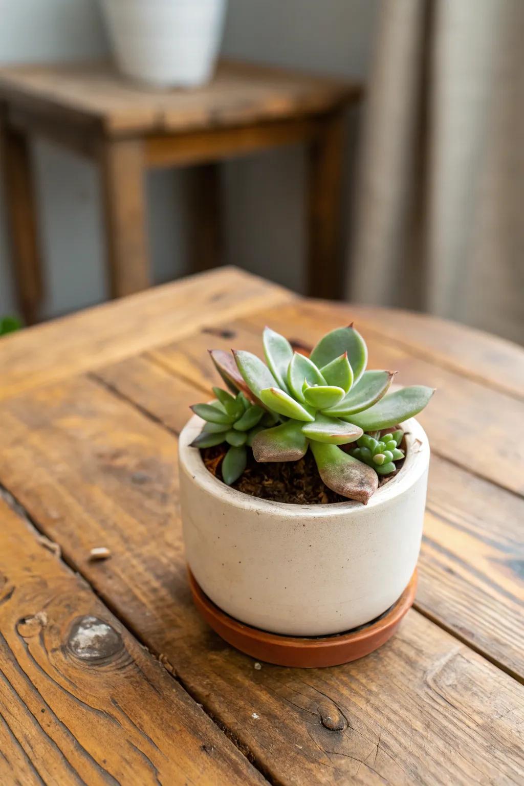 Mini succulent planters add a fresh touch to any room decor.