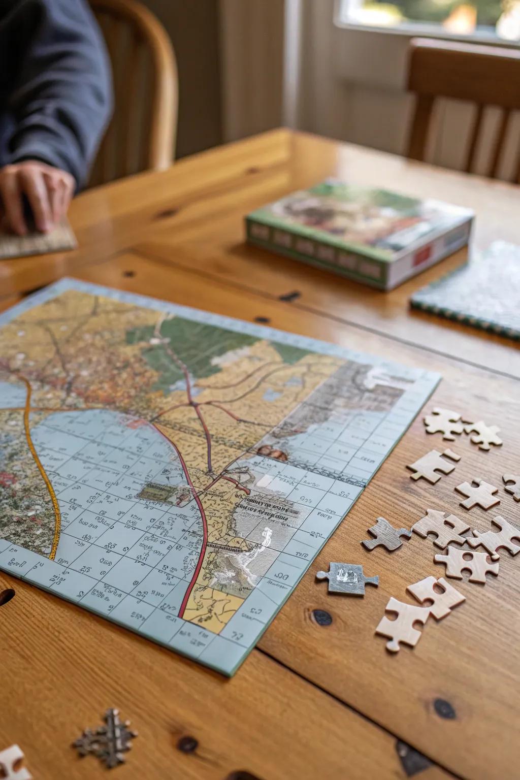 Piece together memories with a hometown map puzzle.