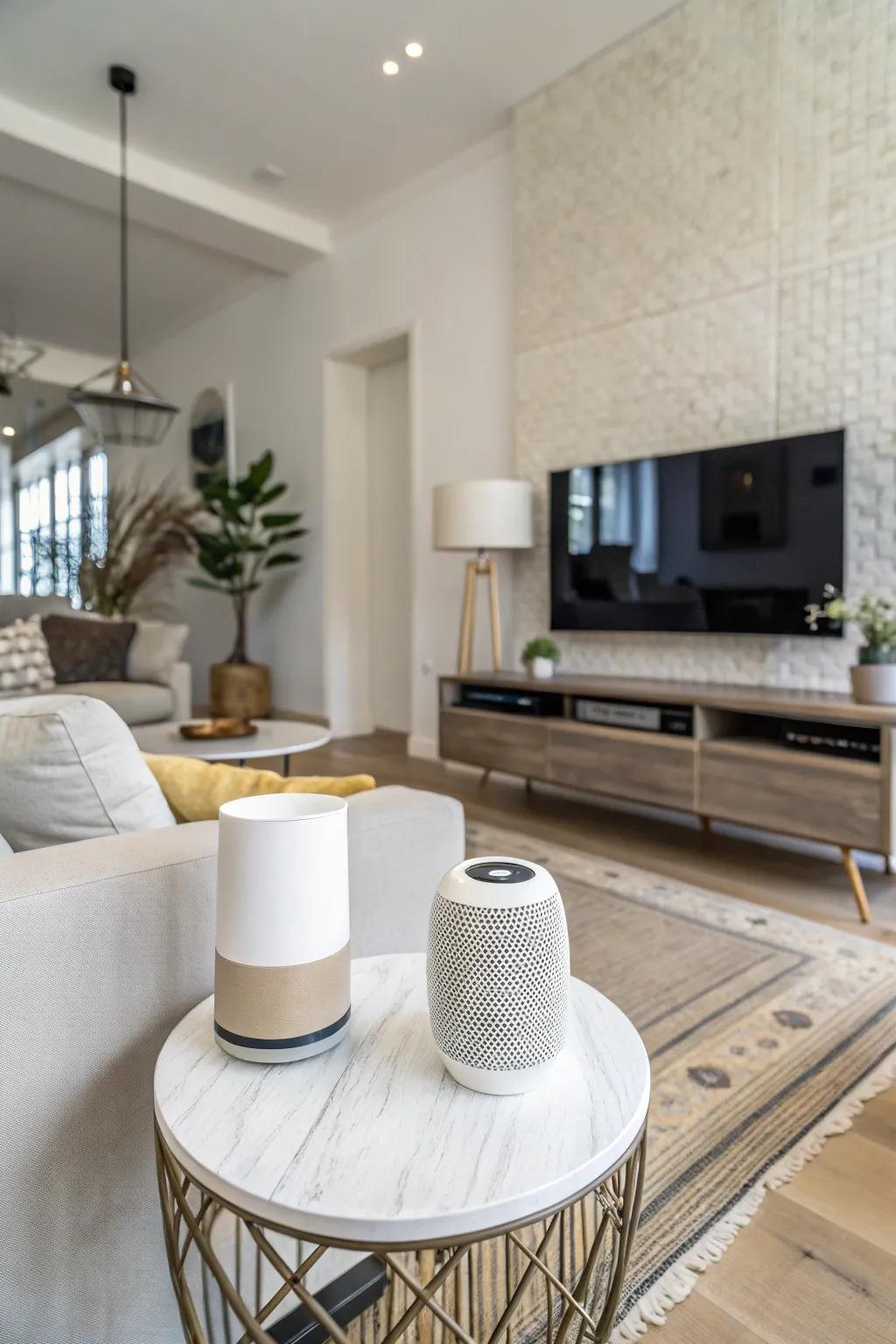 A smart home assistant integrates technology into everyday life.