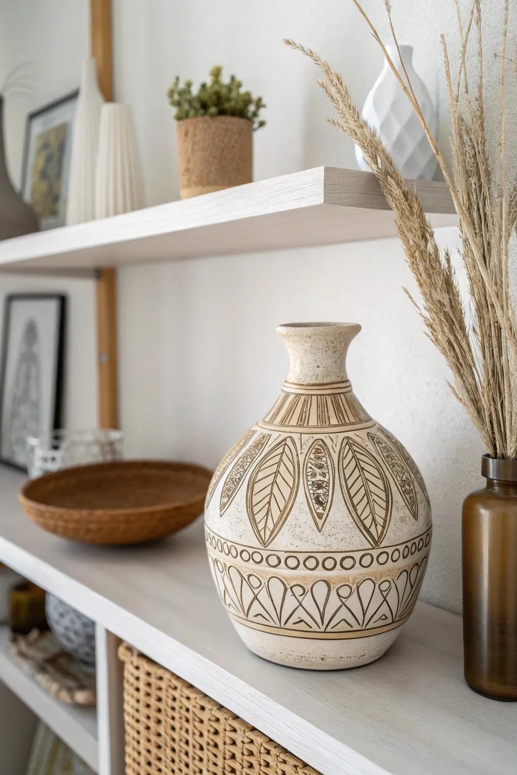 Artistic flair: Handmade ceramic vase for a touch of elegance.