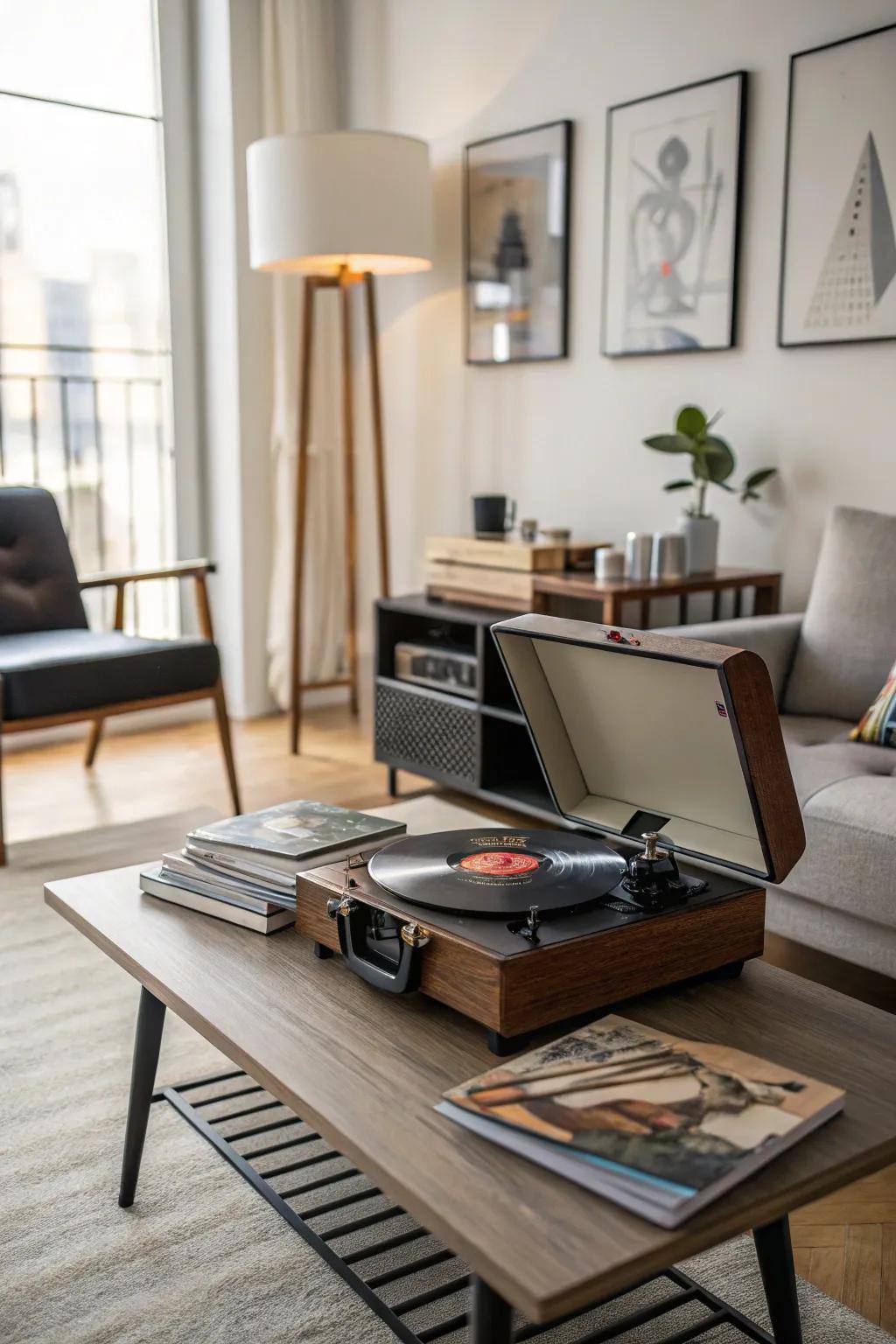 Spin memories with a classic vintage record player.