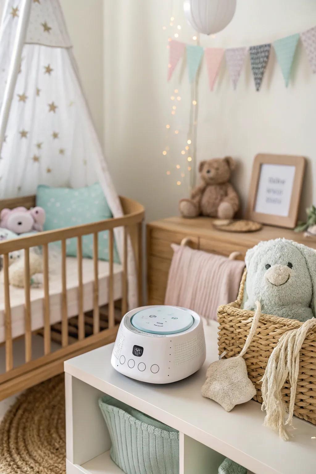 Soundscapes add a soothing element to the nursery.