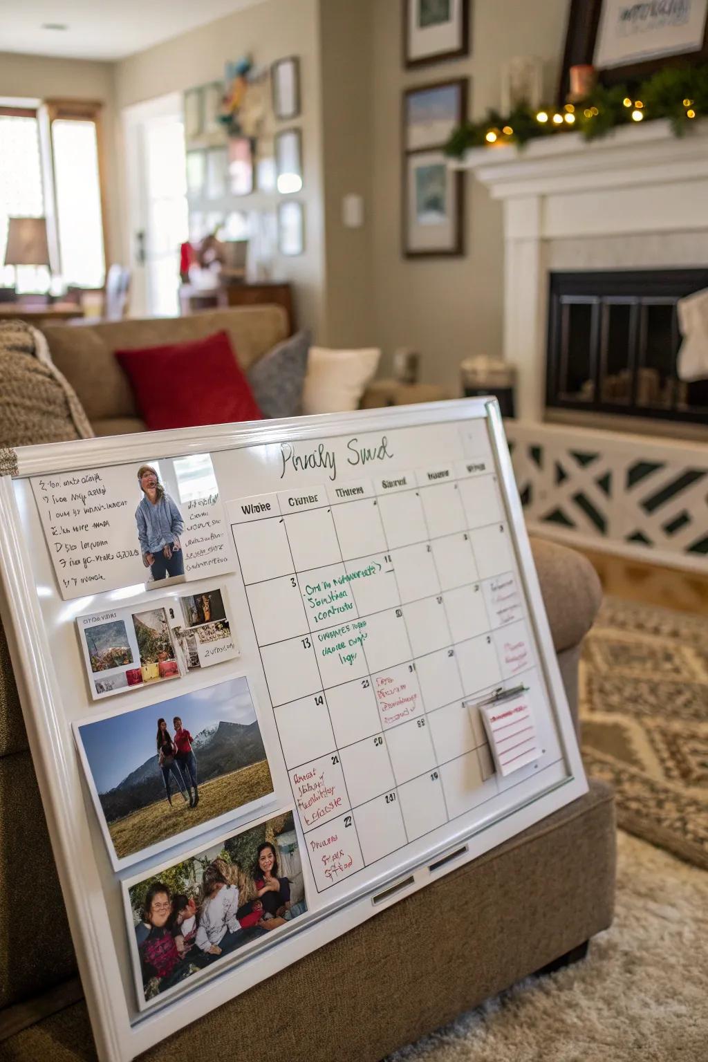 A photo collage calendar adds a personal touch to your scheduling.