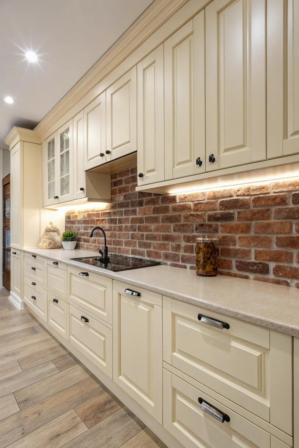 Brick adds rustic charm and texture.