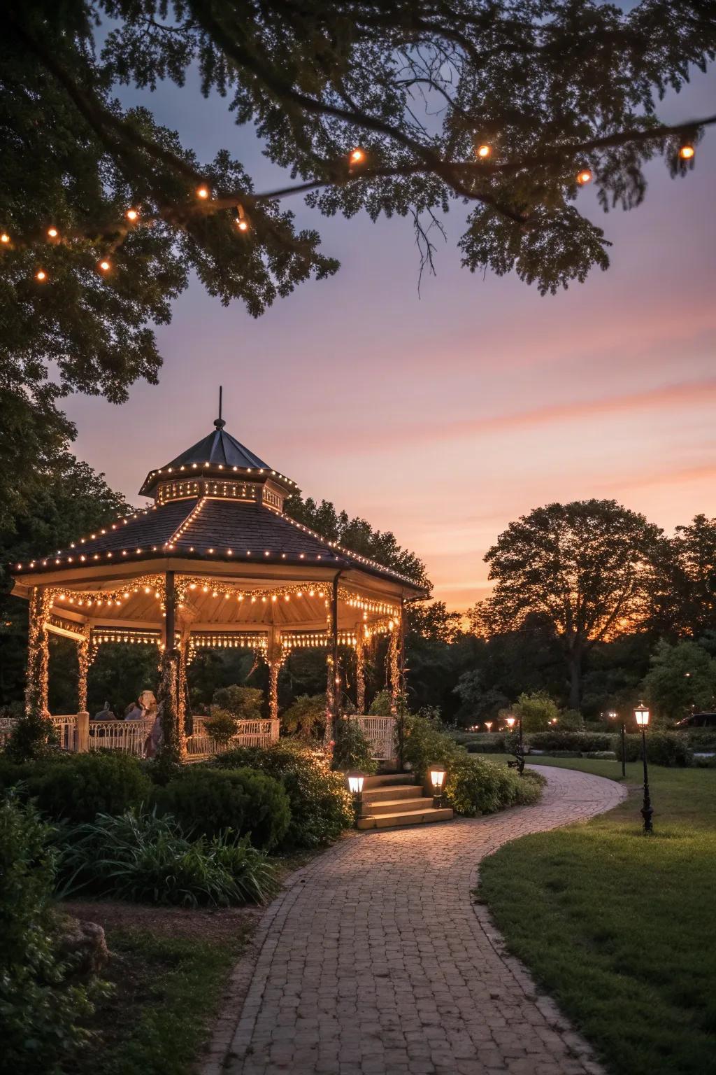 Enchant your pavilion with string lighting.