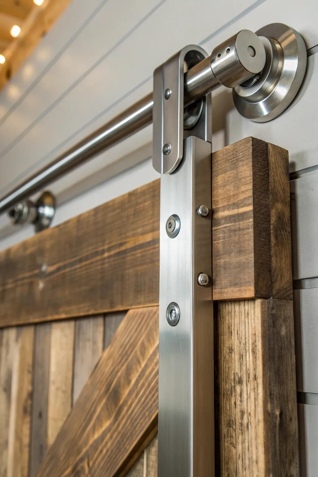 Elevate your space with minimalist stainless steel barn door hardware, where sleek design meets superior craftsmanship.