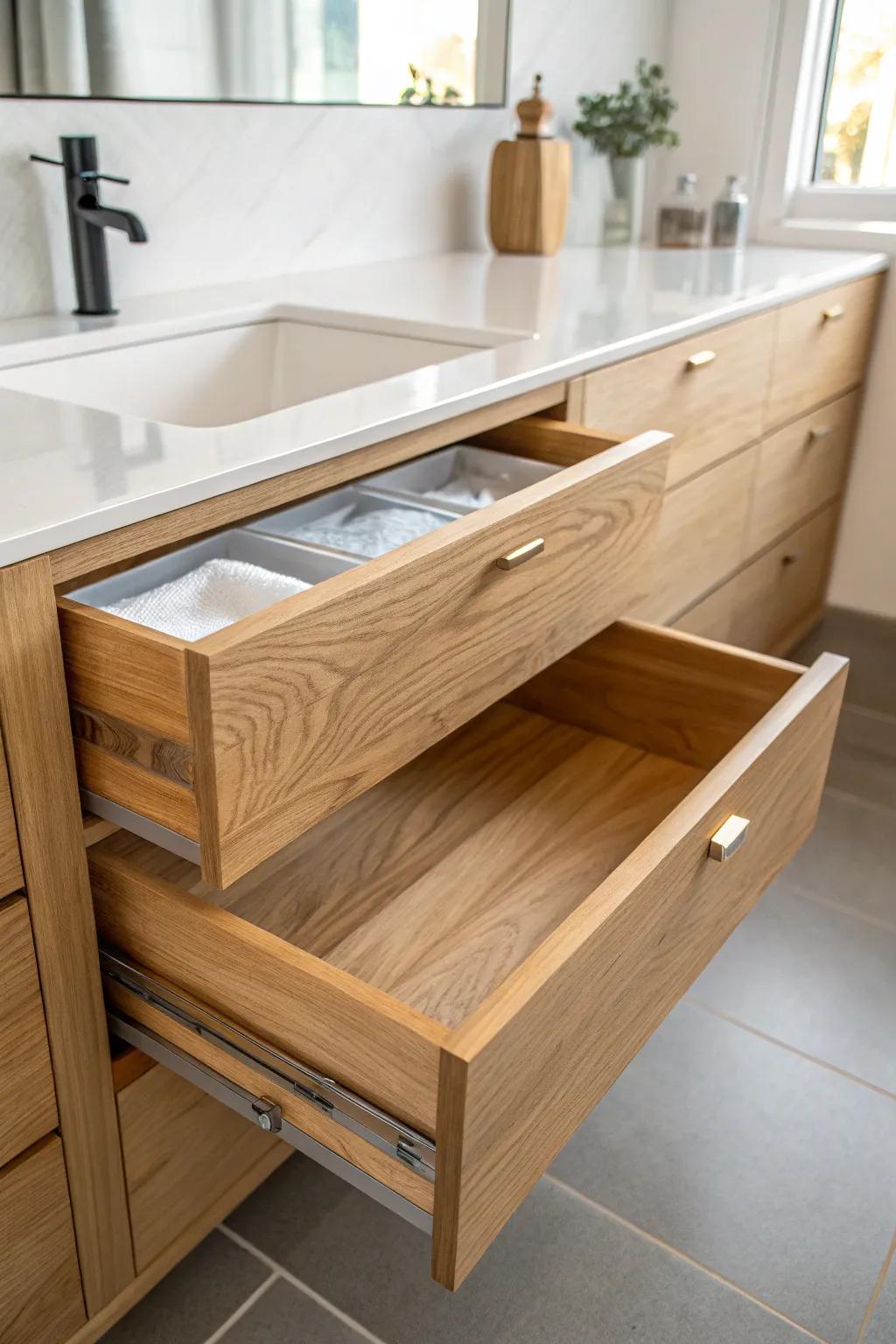 Elevate your bathroom's style with clear acrylic liners that protect while highlighting natural beauty.