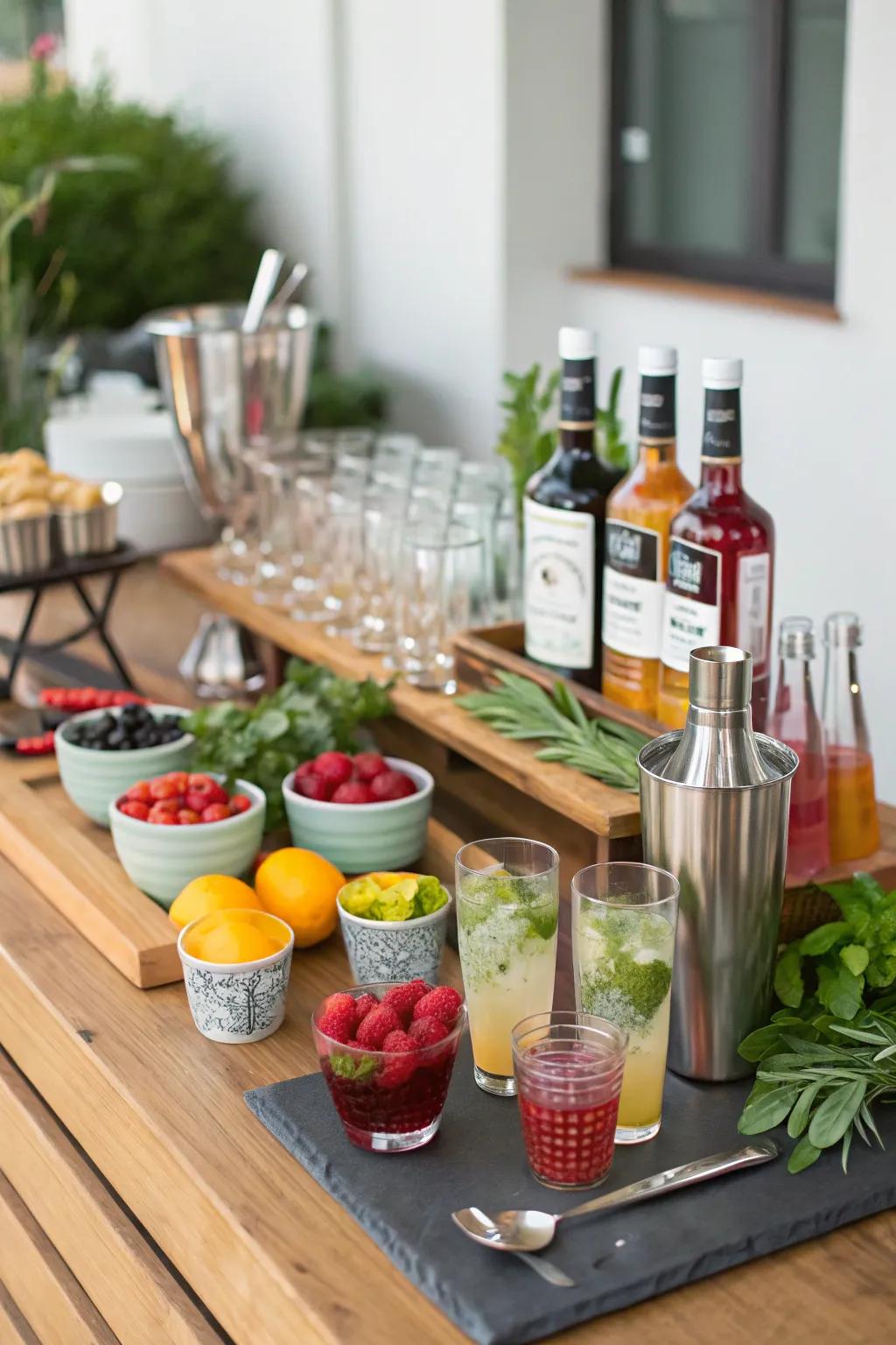 Mix it up with a personalized bar station for your party.