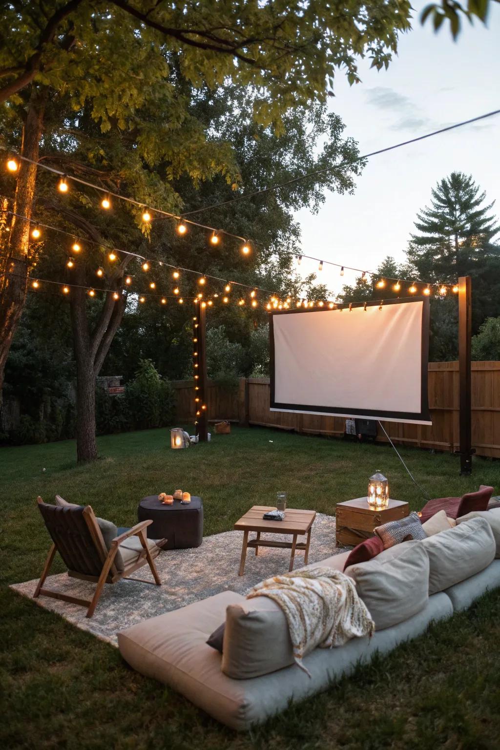 Enjoy a cinematic experience under the stars with an outdoor movie night.