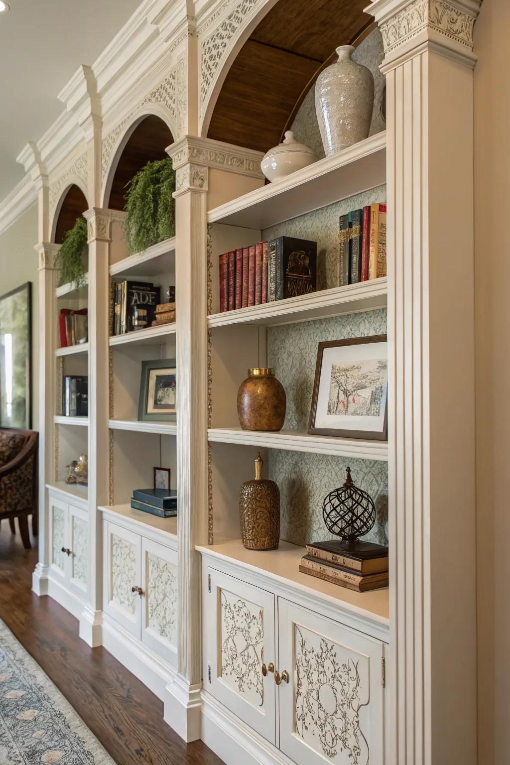 Custom details can elevate your built-in shelves to new heights.