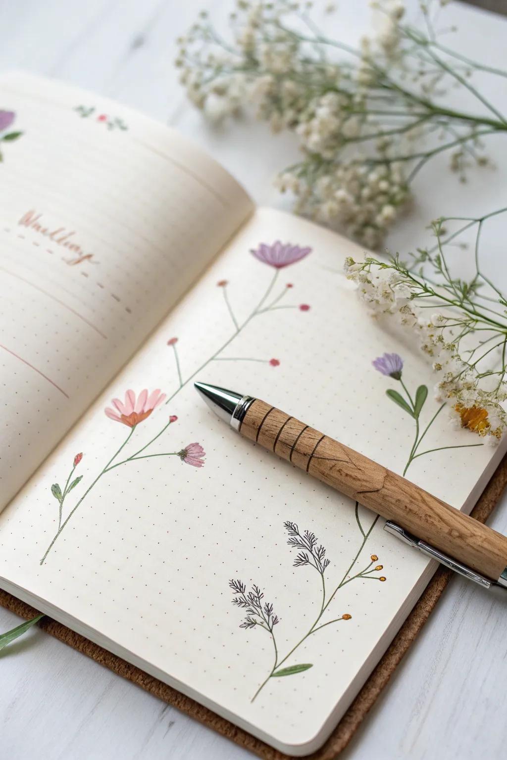 Elevate your bullet journal with the elegance of botanical dividers.