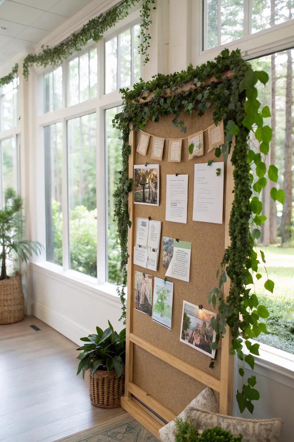 Greenery backgrounds add a refreshing, natural touch.