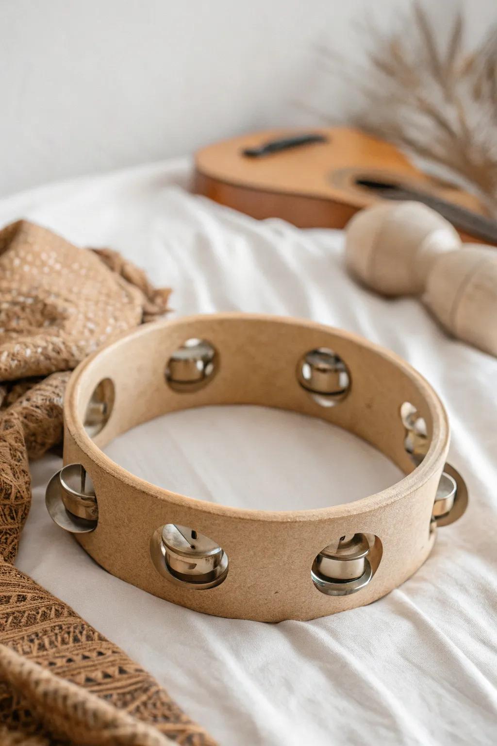 Embrace the rhythm of sustainability with this eco-friendly cardboard tambourine.