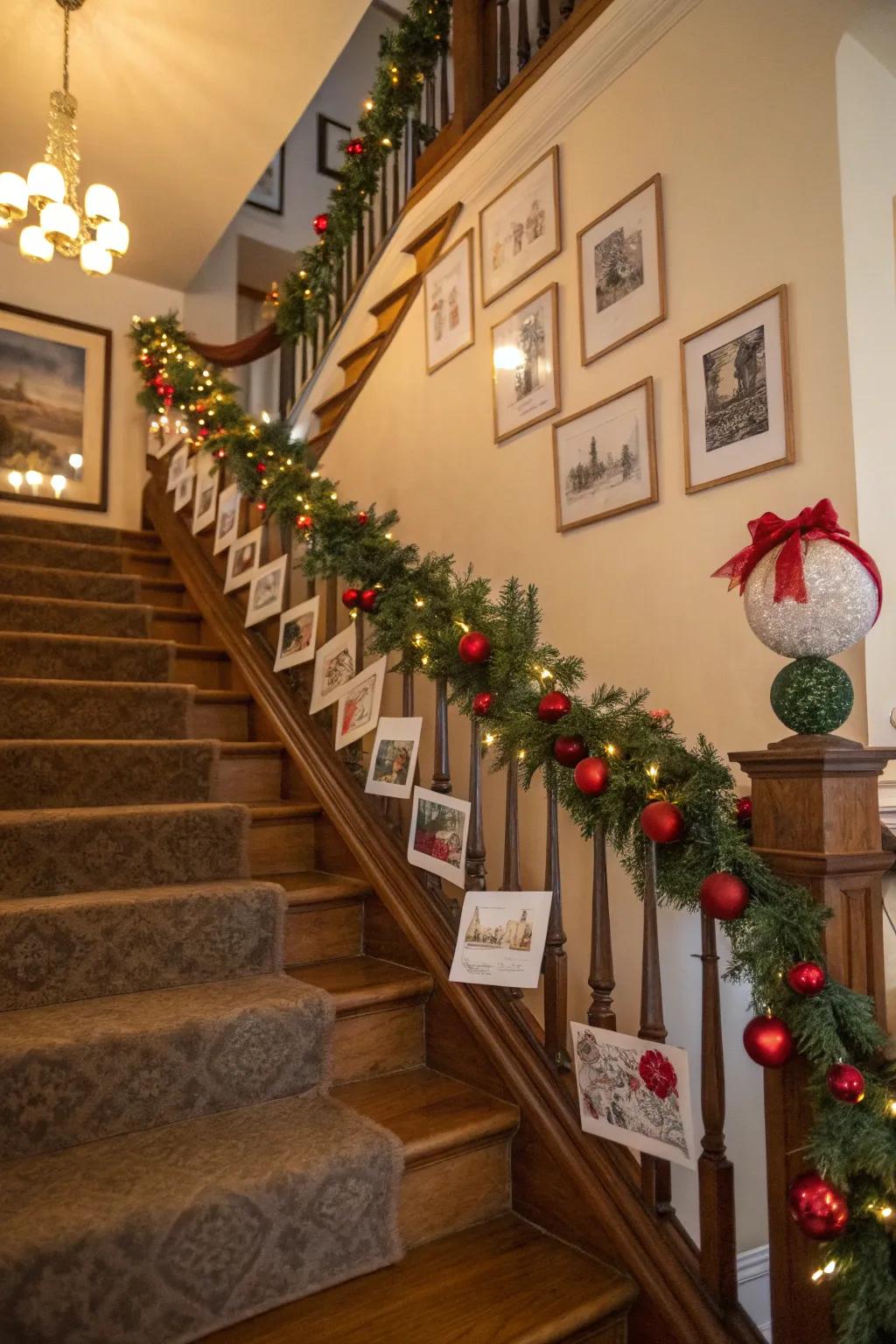 Welcome guests with a staircase card display.