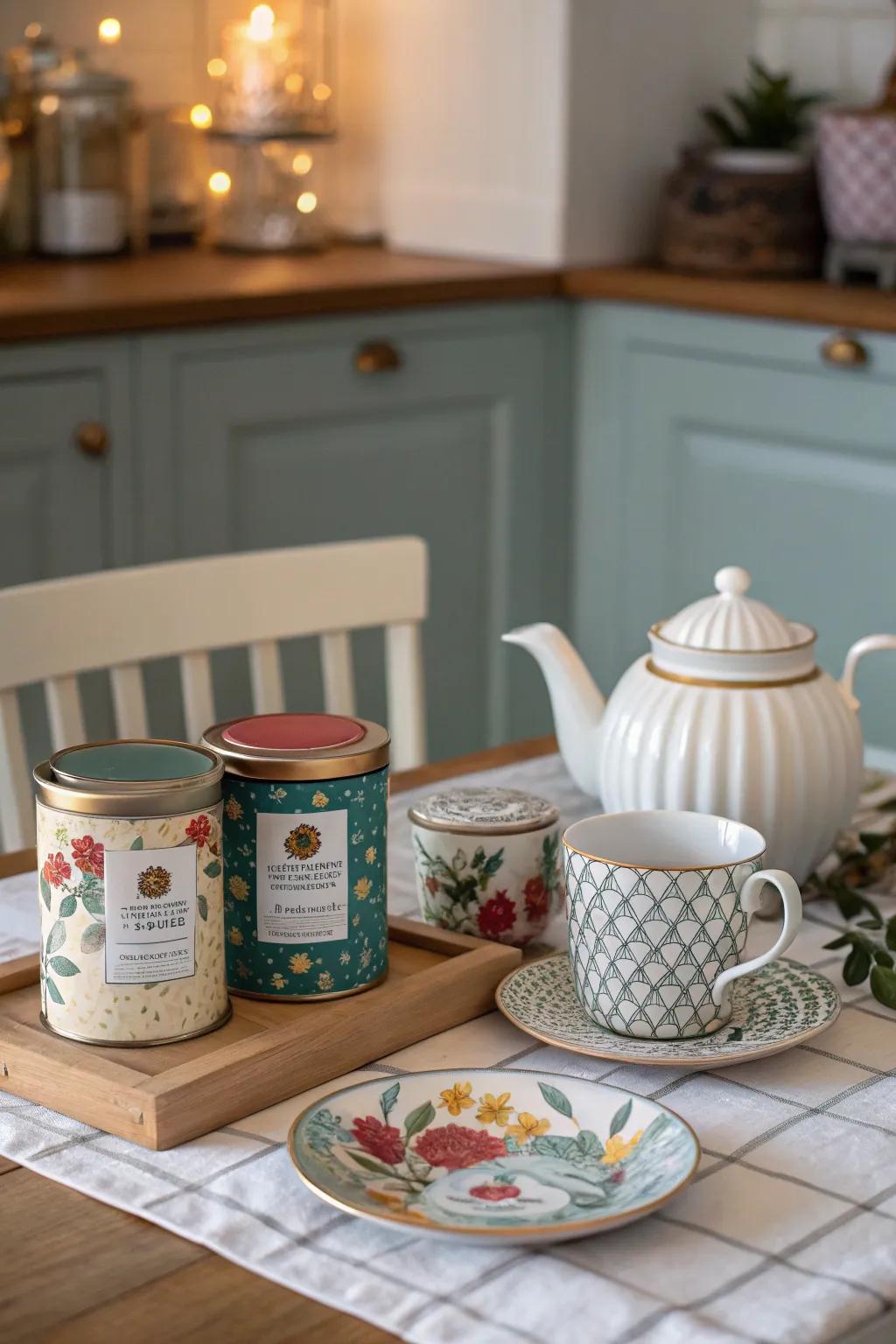 A tea sampler for delightful sips.