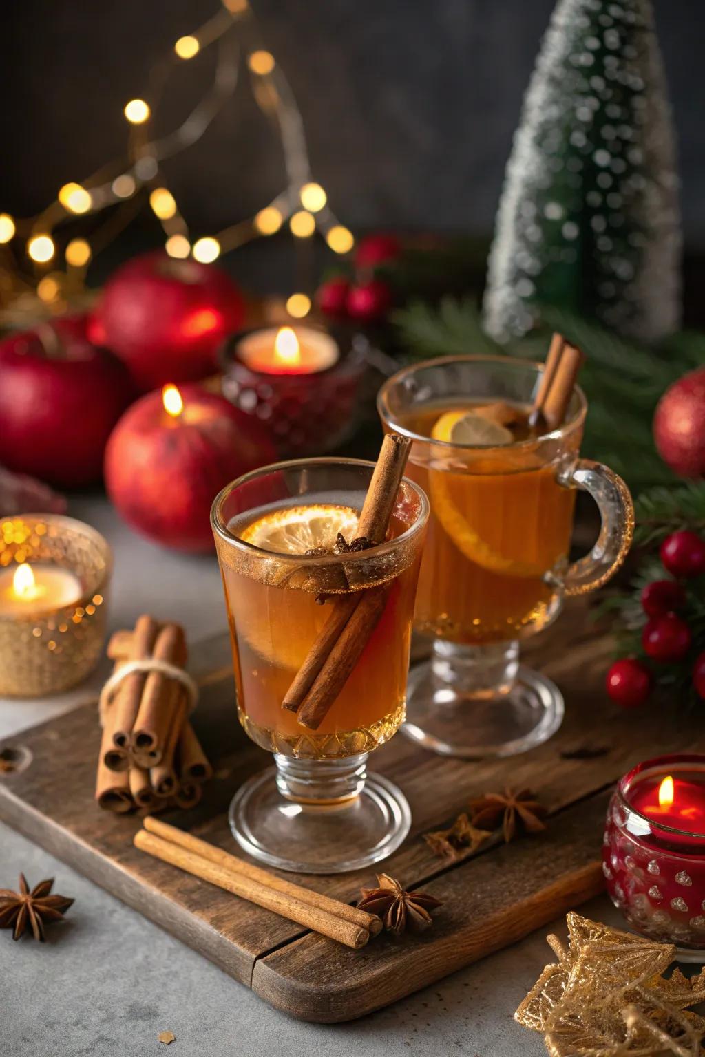 A mulled cider station warms both heart and home.