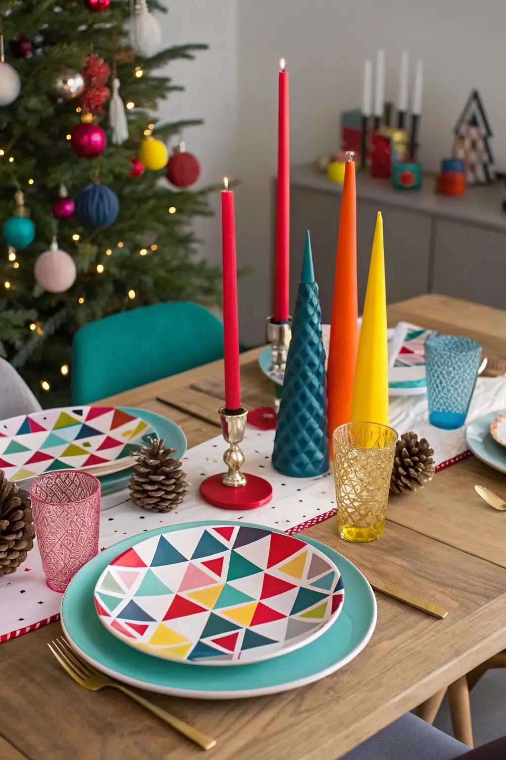 Modern decor brings a fresh twist to your Christmas party.