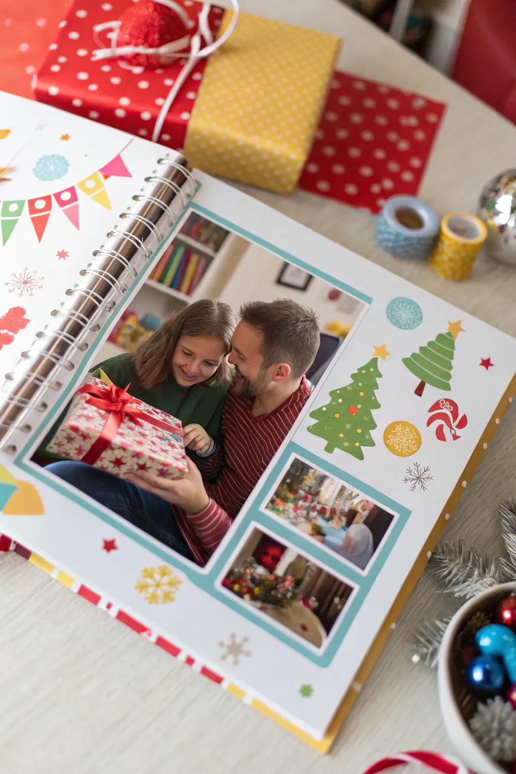 Relive the joy of Christmas morning with colorful pages.