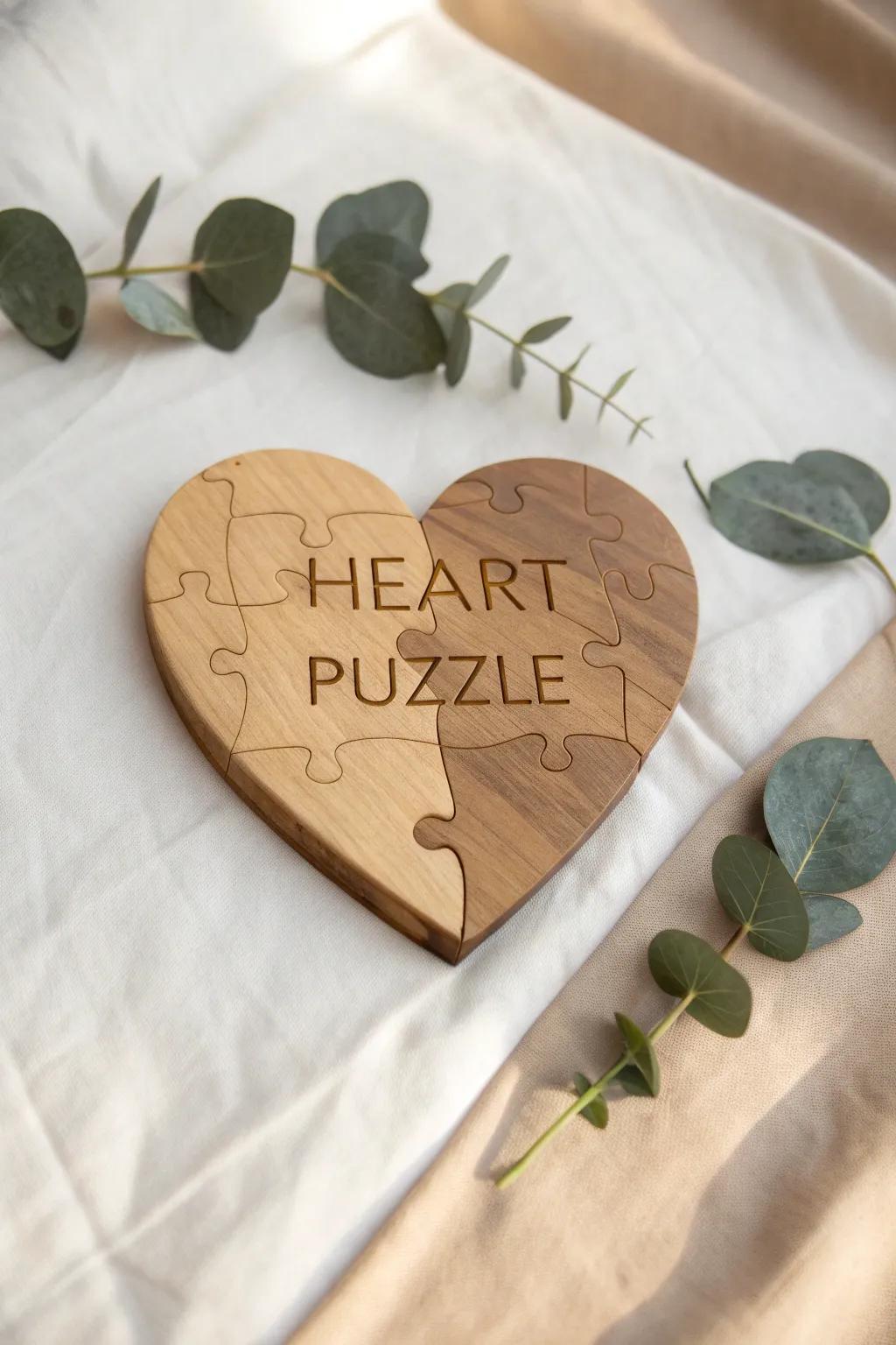 Piece together love with this scripture heart puzzle, where simplicity meets soulful craftsmanship.