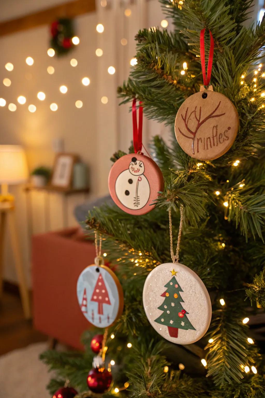 Make your holidays special with personalized clay ornaments.