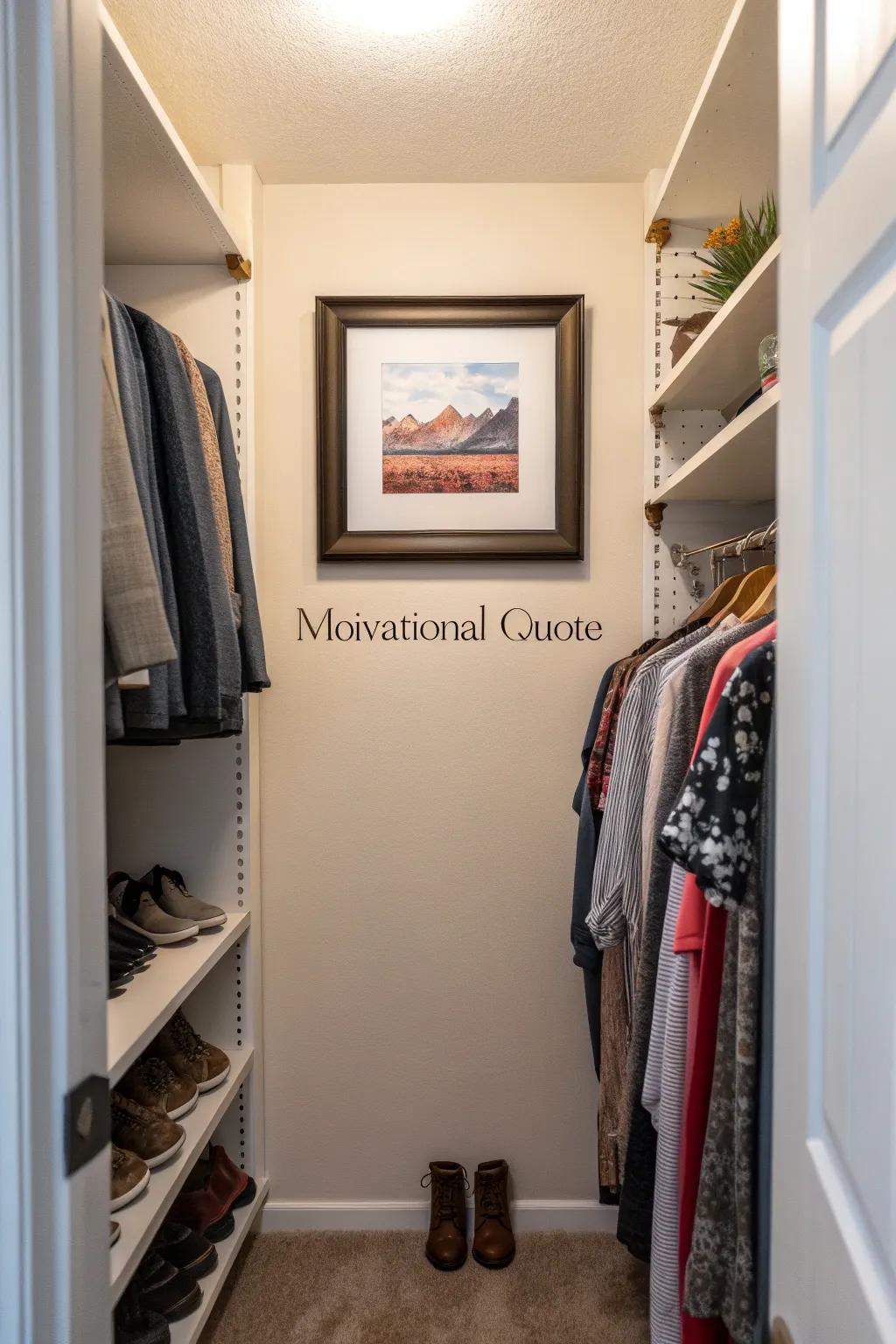 Personalize your closet with art and quotes for daily inspiration.