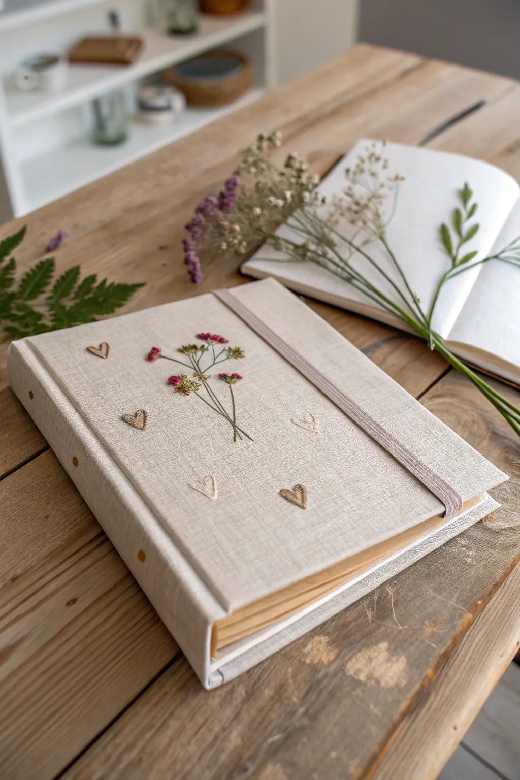 Capture your love story with romantic, handcrafted details in your photo album.