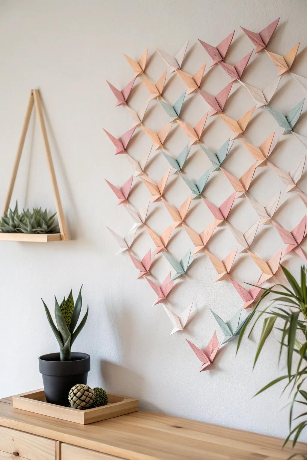Elevate your space with the elegance of origami wall art—where minimalist beauty meets handcrafted charm.