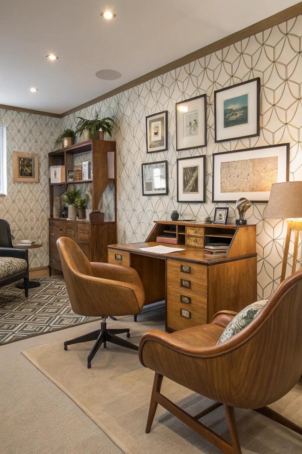 Mid-century modern style that brings elegance and timeless appeal to the office.