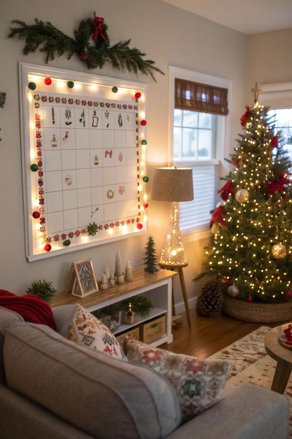 Build anticipation with a seasonal countdown board.