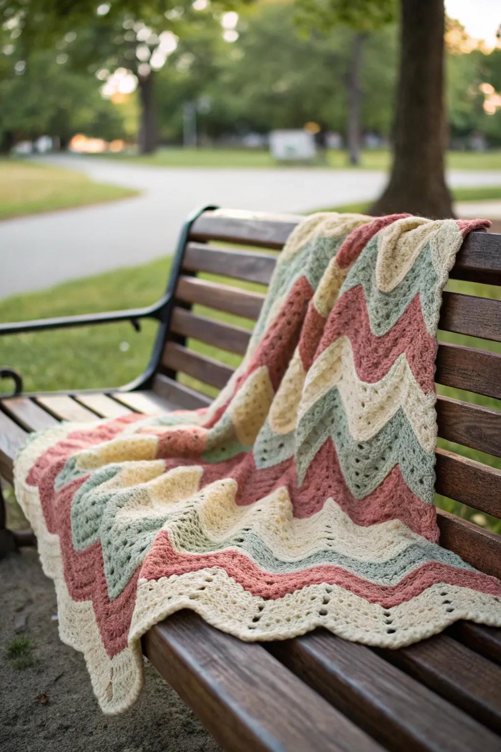 Add a touch of fluidity to your space with a ripple wave crochet afghan.