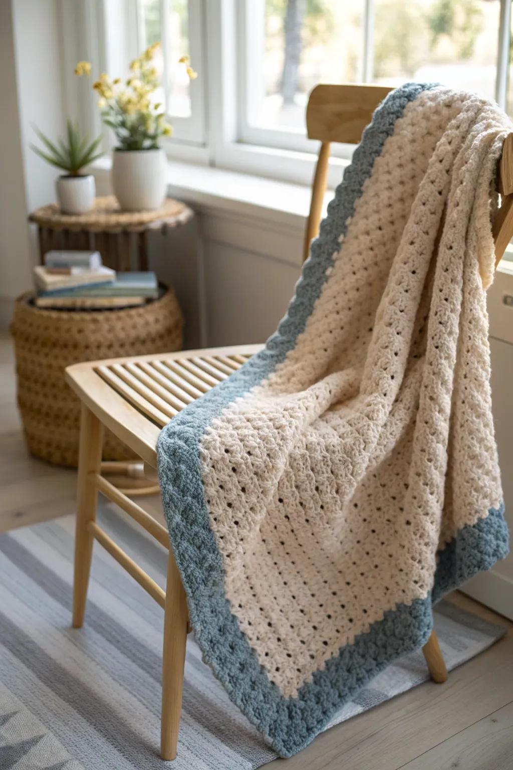 Elevate your c2c blanket with a stunning two-tone border! Discover the art of combining contrasting shades for that perfect pop. 🌿🧶 #CrochetInspiration #ScandiBoho