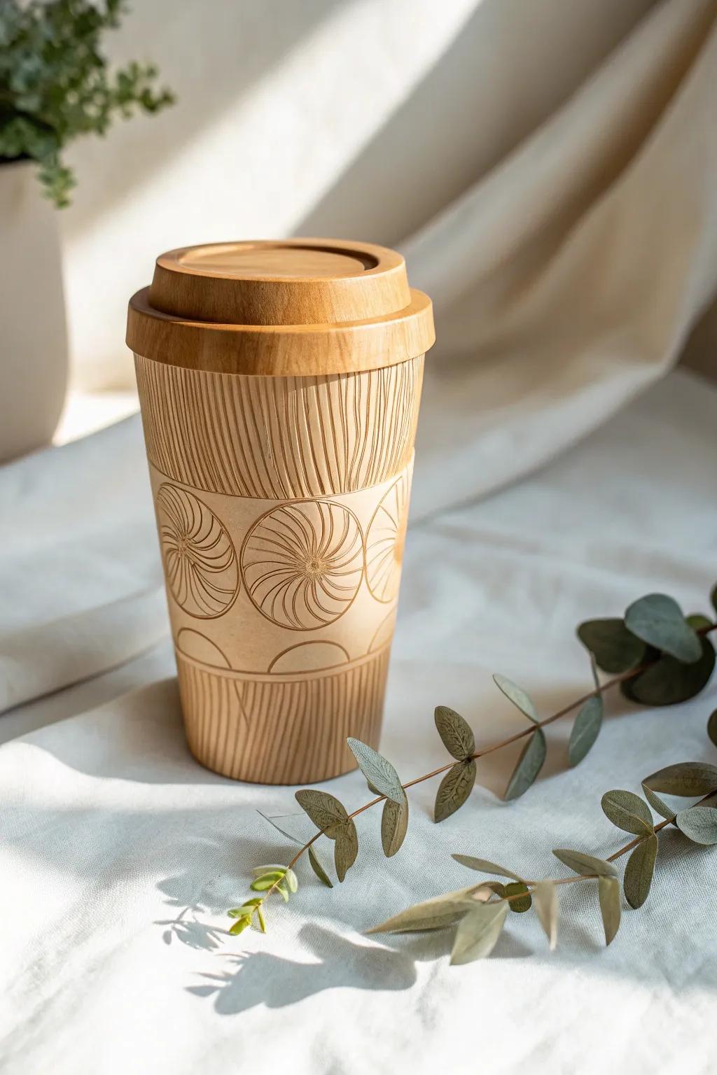 Sip sustainably and stylishly with this eco-friendly bamboo cup—where minimalist design meets natural beauty.
