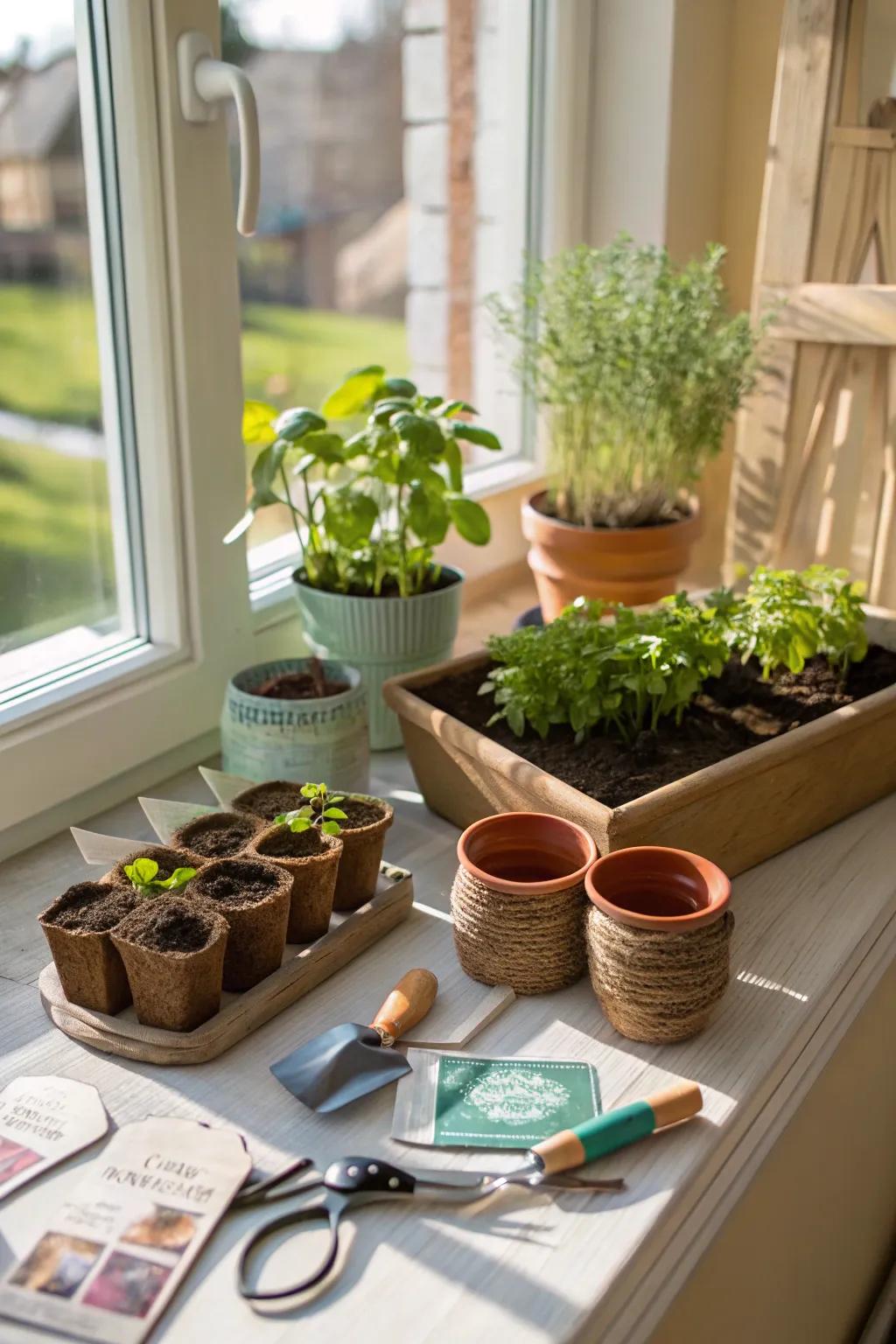 A DIY herb garden kit that brings a bit of nature into her home.