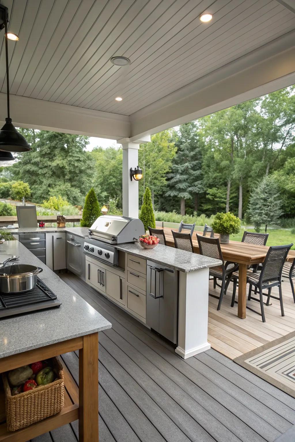 Create culinary magic with an outdoor kitchen.