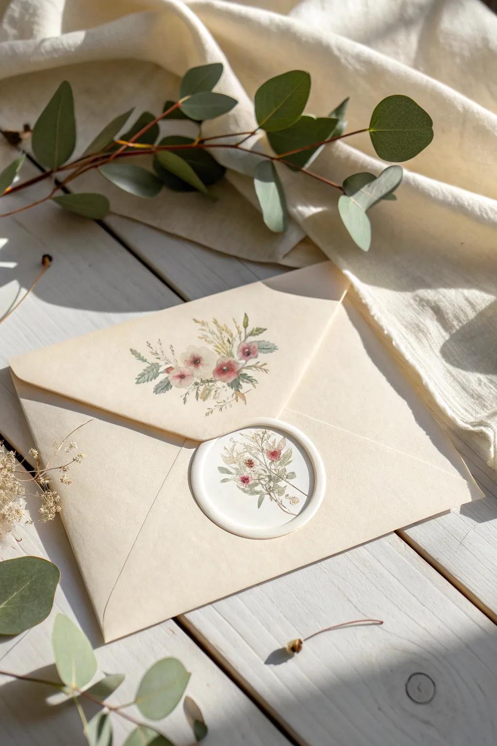 Peek inside with elegance: Discover hidden messages through a charming acetate window.