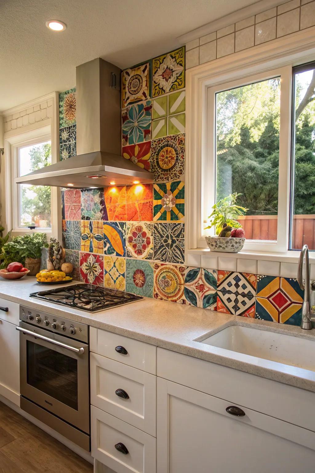 Mosaic tiles add color and texture to your backsplash.