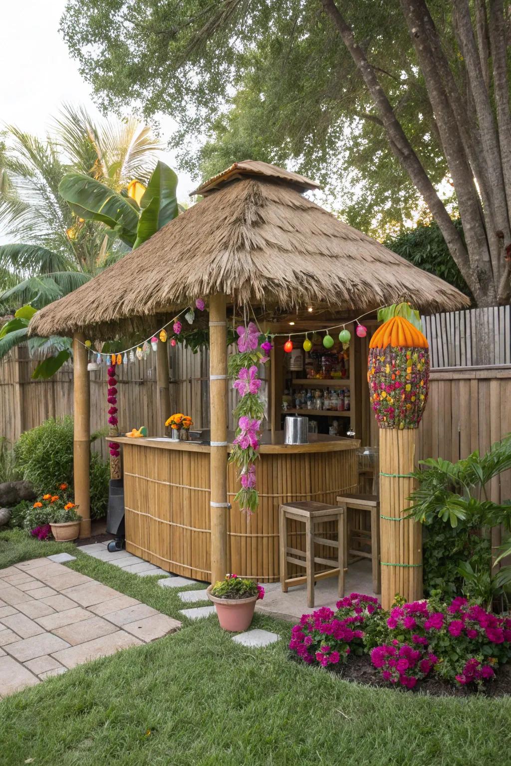 A lively tropical tiki bar for endless summer fun.