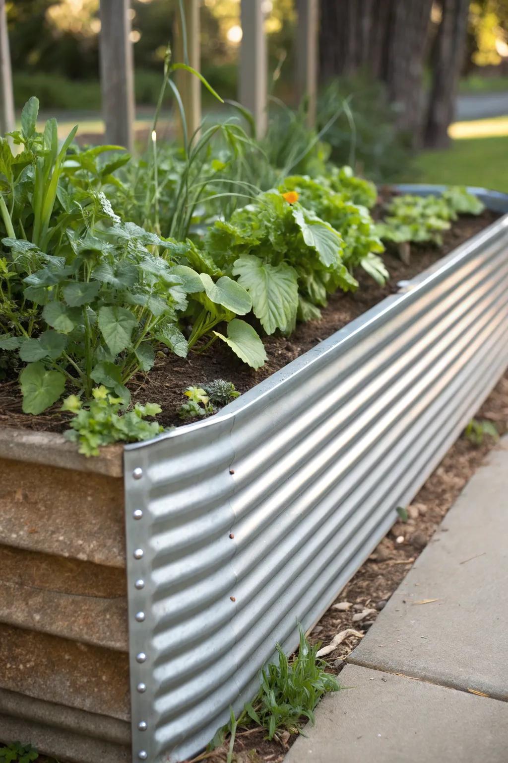 Embrace the elegance of wavy metal edges for your garden – where craftsmanship meets nature.