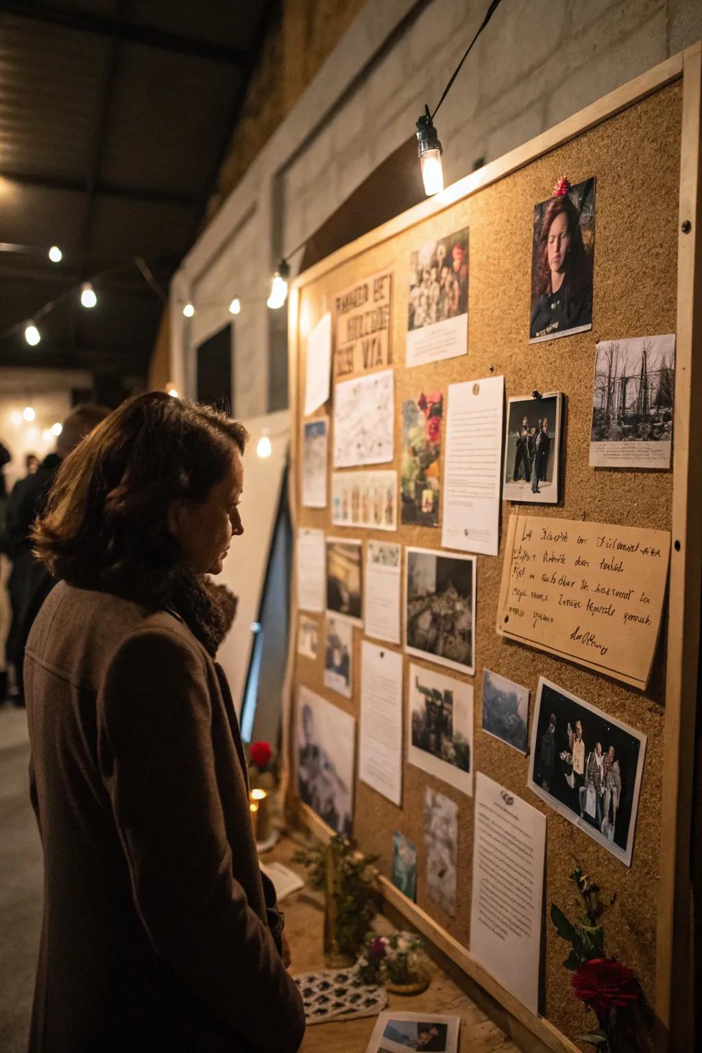 A versatile corkboard display, perfect for evolving memories and mementos.