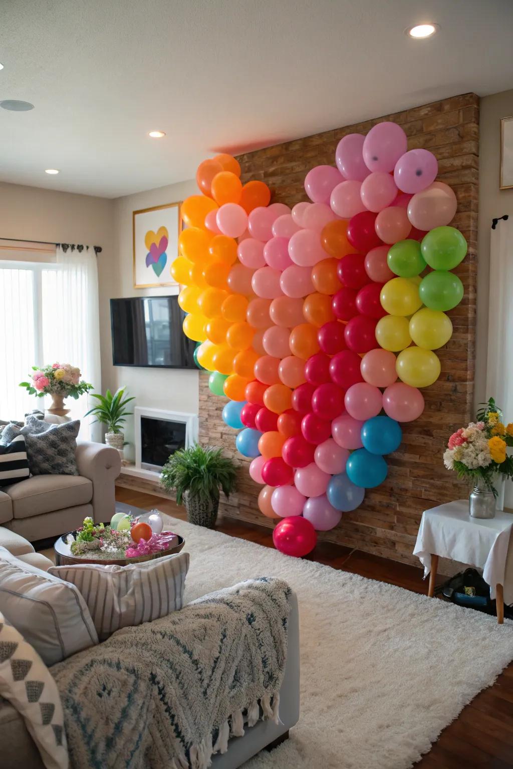 Capture memories with a balloon heart backdrop.