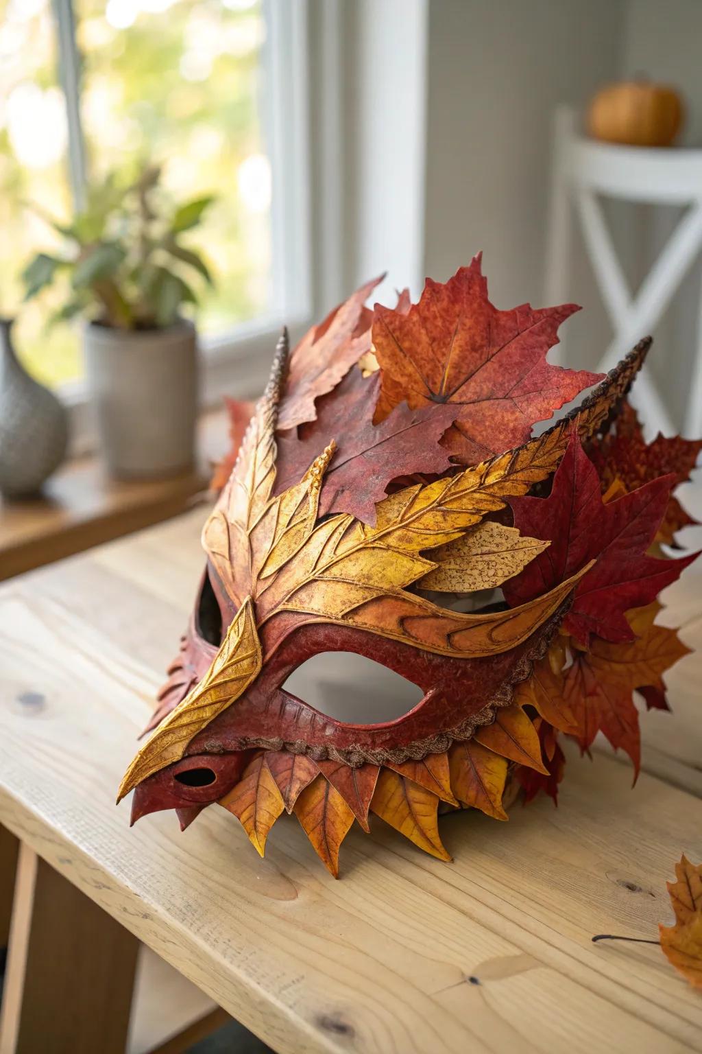 Embrace the beauty of nature with this stunning leafy dragon mask. Perfect for adding an earthy touch to your creative projects!