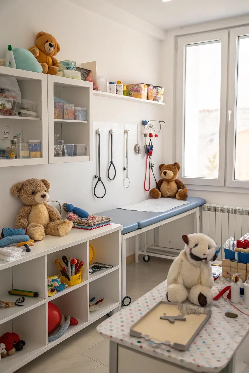 Care for furry friends in a vet clinic play center.