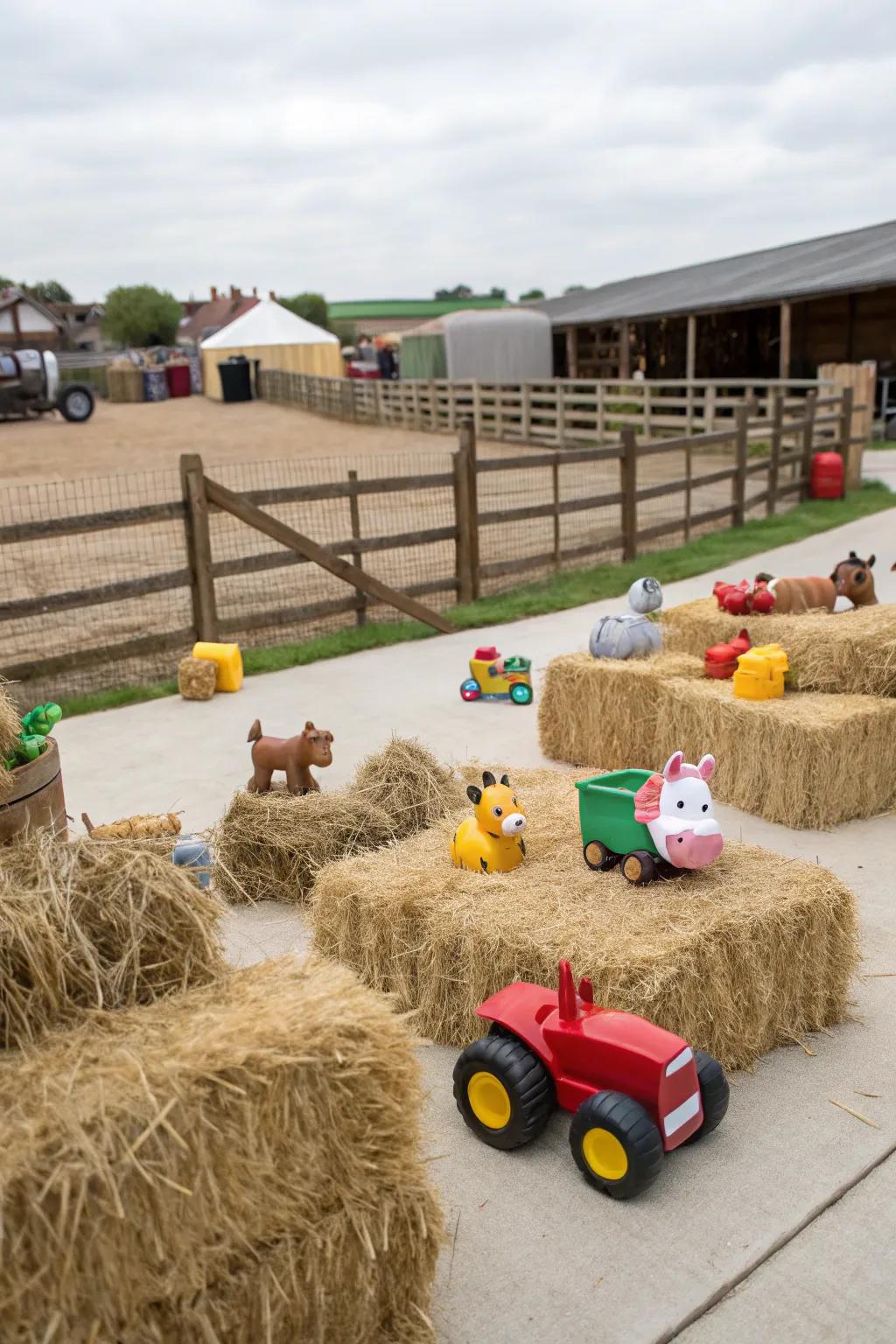 Experience farm life with a farmyard play area.